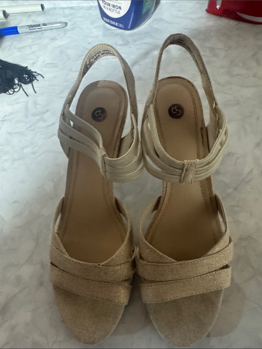 Comfort Canvas Slingback Sandals - Neutral Tan